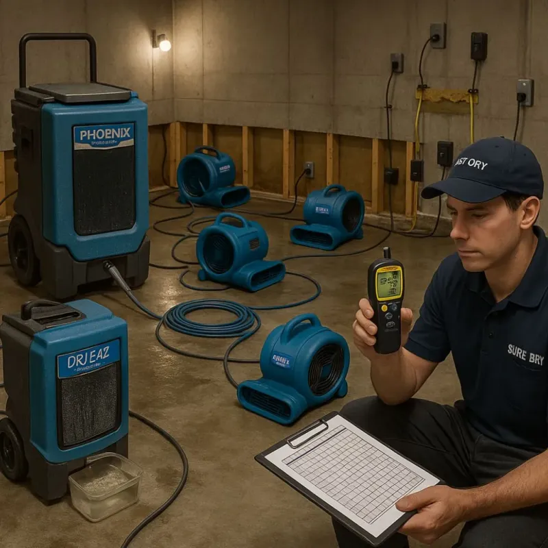Structural Drying and Dehumidification process in Sainte Genevieve, MO